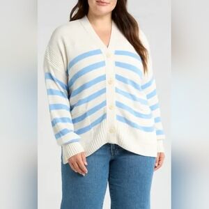 Madewell Stripe Sharon V-Neck Emmett Cardigan